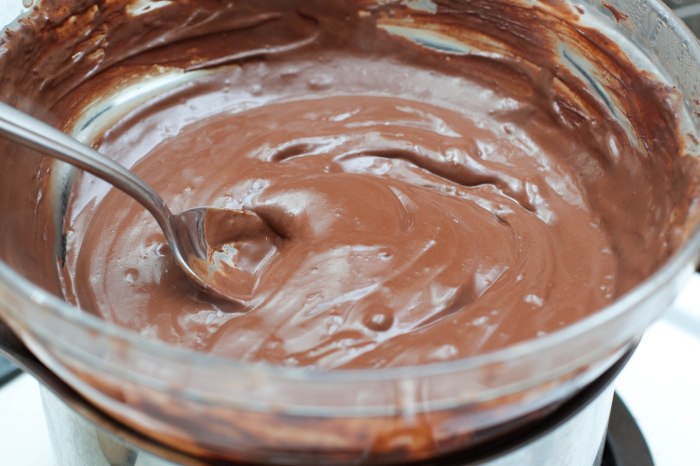 a bowl of melted chocolate 